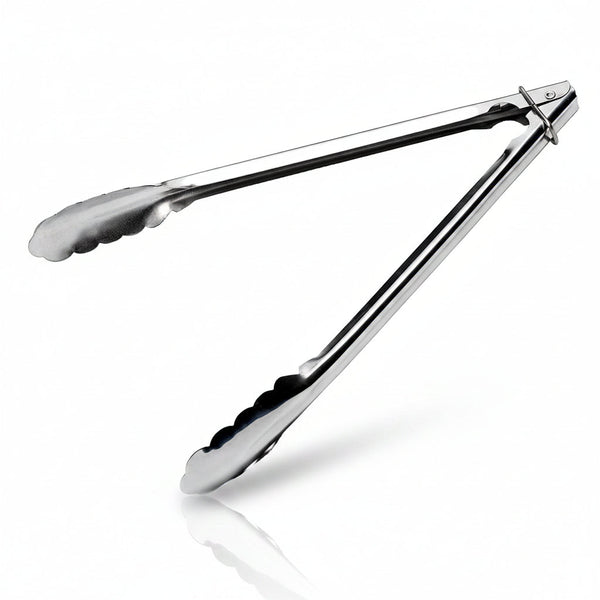 Colour-coded stainless steel catering serving tongs for HACCP
