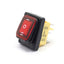 Heavy Duty Waterproof Red Rocker Switch 6 Pin DPDT ON-OFF-ON