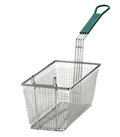 Professional Rectangular Fry Basket Green Handle 34cm Fryer Basket