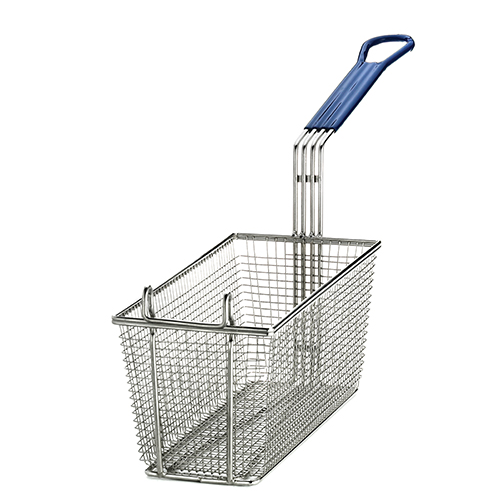 Professional Rectangular Fry Basket Blue Handle 34cm Fryer Basket