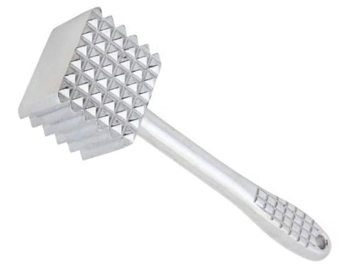 Professional stainless steel meat tenderiser with reversible flat and spiked heads