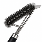 Short Handle 41cm Heavy Duty 304 Stainless Steel BBQ Grill Cleaning Brush with Scraper