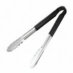 Colour coded 12 inch stainless steel catering serving tongs for HACCP food safety