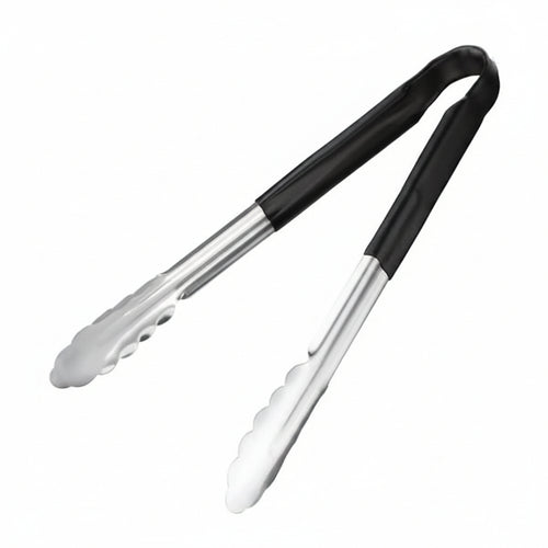 Colour coded 12 inch stainless steel catering serving tongs for HACCP food safety