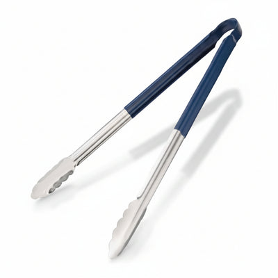 Colour coded 16 inch stainless steel catering serving tongs for HACCP food safety