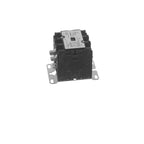 A black electrical contactor with silver metal mounting brackets and a coiled wire, shown on a plain white background.