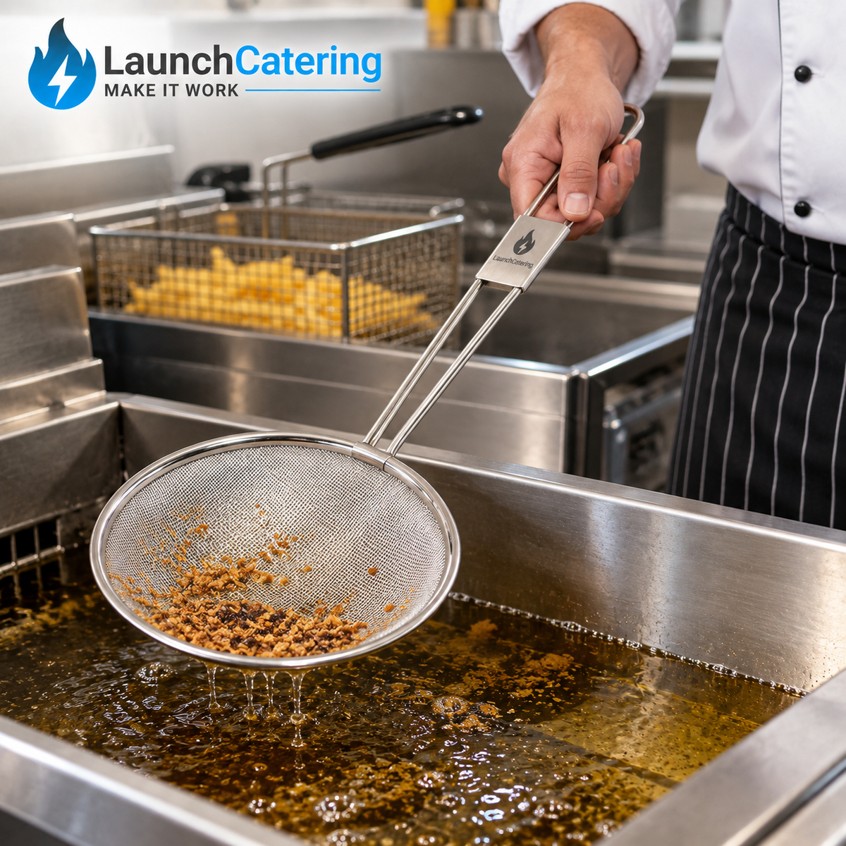 Commercial Fryer Lifter, 16cm Stainless Steel 80 Mesh