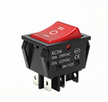 Commercial Equipment Switch / 6 Pin ON OFF ON (Red) / 30A 250V / 30.5 x 22mm / With Waterproof Cover