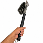 Long Handle 45.7cm Heavy Duty 304 Stainless Steel BBQ Grill Cleaning Brush with Scraper