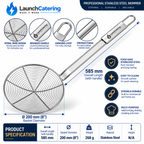 Professional 58 Cm Length Round Skimmer D20cm Stainless Steel Spider Strainer
