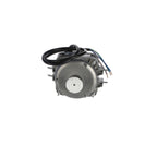 A replacement motor assembly with a black cable and wire leads, shown with several small mounting hardware pieces below it on a plain white background.