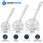 Professional 55 Cm Length Round Skimmer D16cm Stainless Steel Spider Strainer