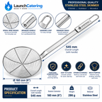 Professional 55 Cm Length Round Skimmer D16cm Stainless Steel Spider Strainer