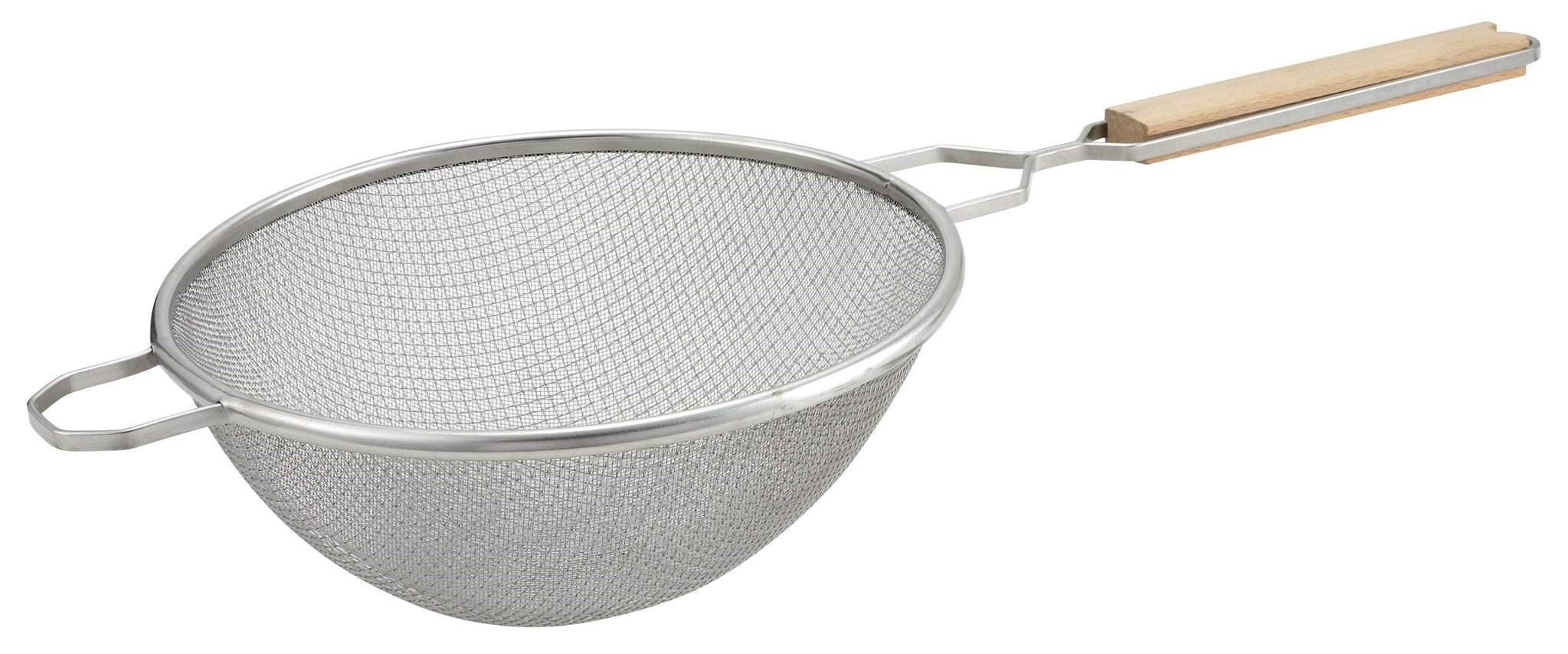 Double mesh strainer 26cm with wooden handle