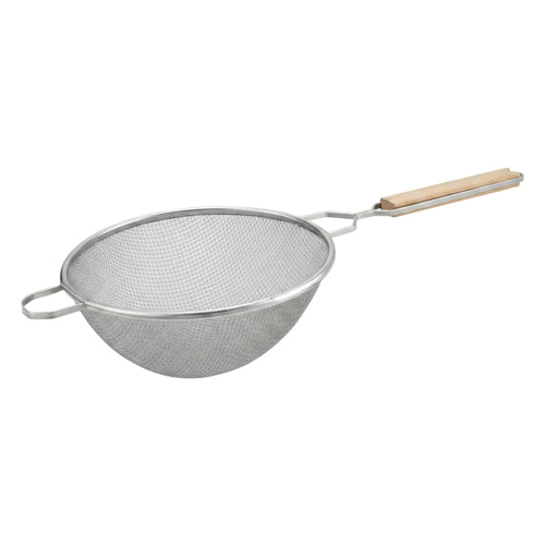 Double mesh strainer 26cm with wooden handle