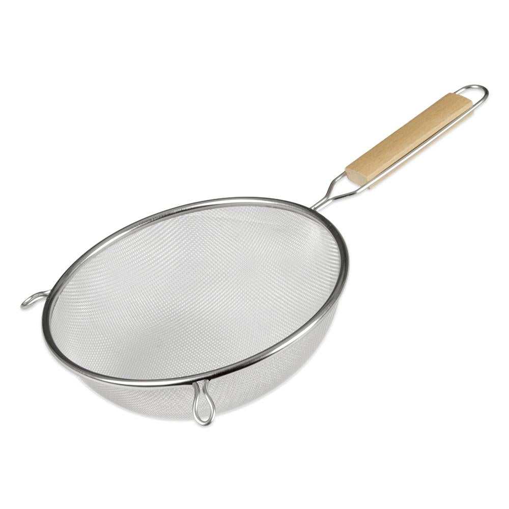 Single mesh strainer with wooden handle 24cm diameter