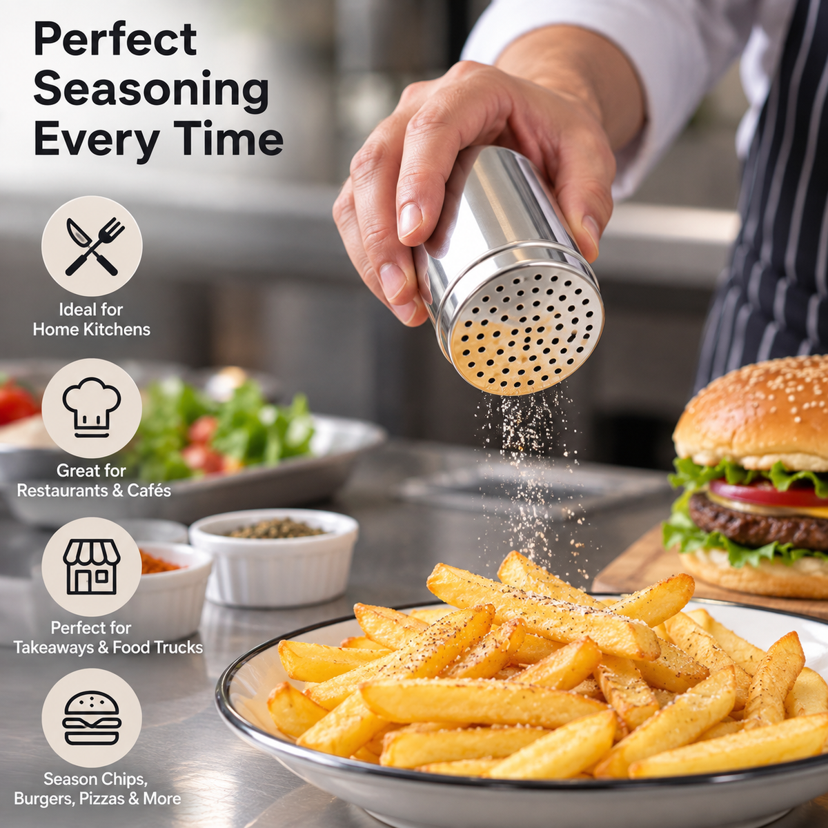 Professional Stainless Steel Shaker 4mm Holes Herbs Chilli Flakes