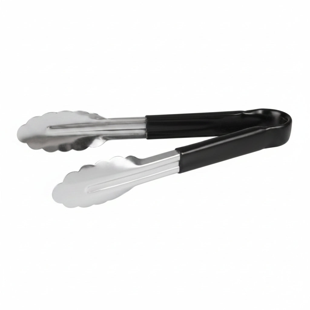 Colour coded 9 inch stainless steel catering serving tongs for HACCP food safety