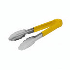 Colour coded 9 inch stainless steel catering serving tongs for HACCP food safety