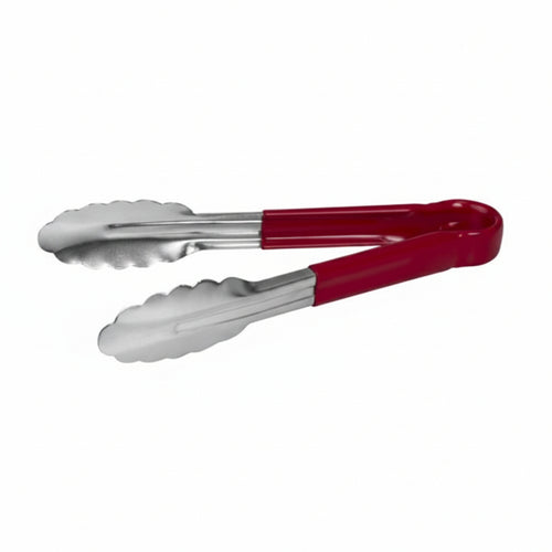 Colour coded 9 inch stainless steel catering serving tongs for HACCP food safety