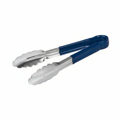 Colour coded 9 inch stainless steel catering serving tongs for HACCP food safety