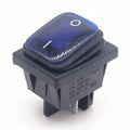 Waterproof DPST Rocker Switch 30A 250V 4 Pin ON OFF Blue LED for Commercial Catering Equipment