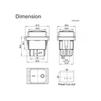 Heavy Duty Waterproof Red Rocker Switch 6 Pin DPDT ON-OFF-ON