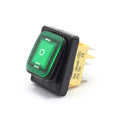 Waterproof DPDT Rocker Switch 6 Pin ON OFF ON 30A 250V Green LED for Commercial Catering Equipment