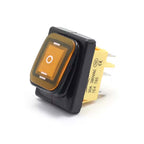 Heavy Duty Waterproof Yellow Rocker Switch 6 Pin DPDT ON-OFF-ON