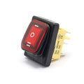Waterproof DPDT Rocker Switch 6 Pin ON OFF ON 30A 250V Red LED for Commercial Catering Equipment
