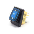 Waterproof DPDT Rocker Switch 6 Pin ON OFF ON 30A 250V Blue LED for Commercial Catering Equipment