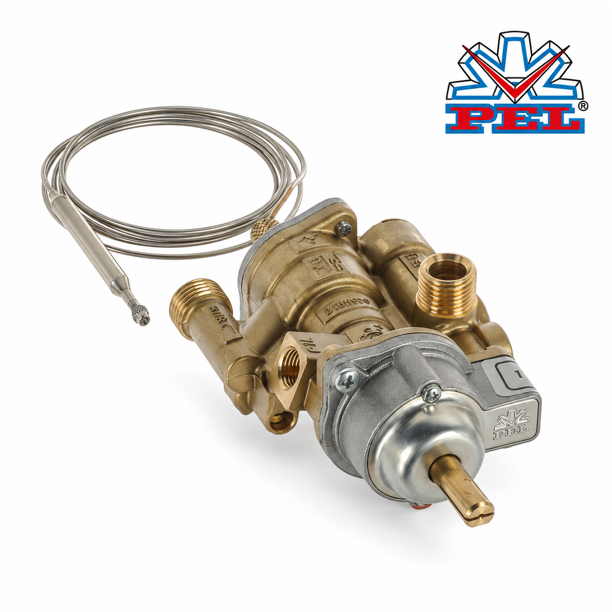 PEL 25ST Thermostatic Gas Valve 100-300C, M9x1 TC, 22/15mm above