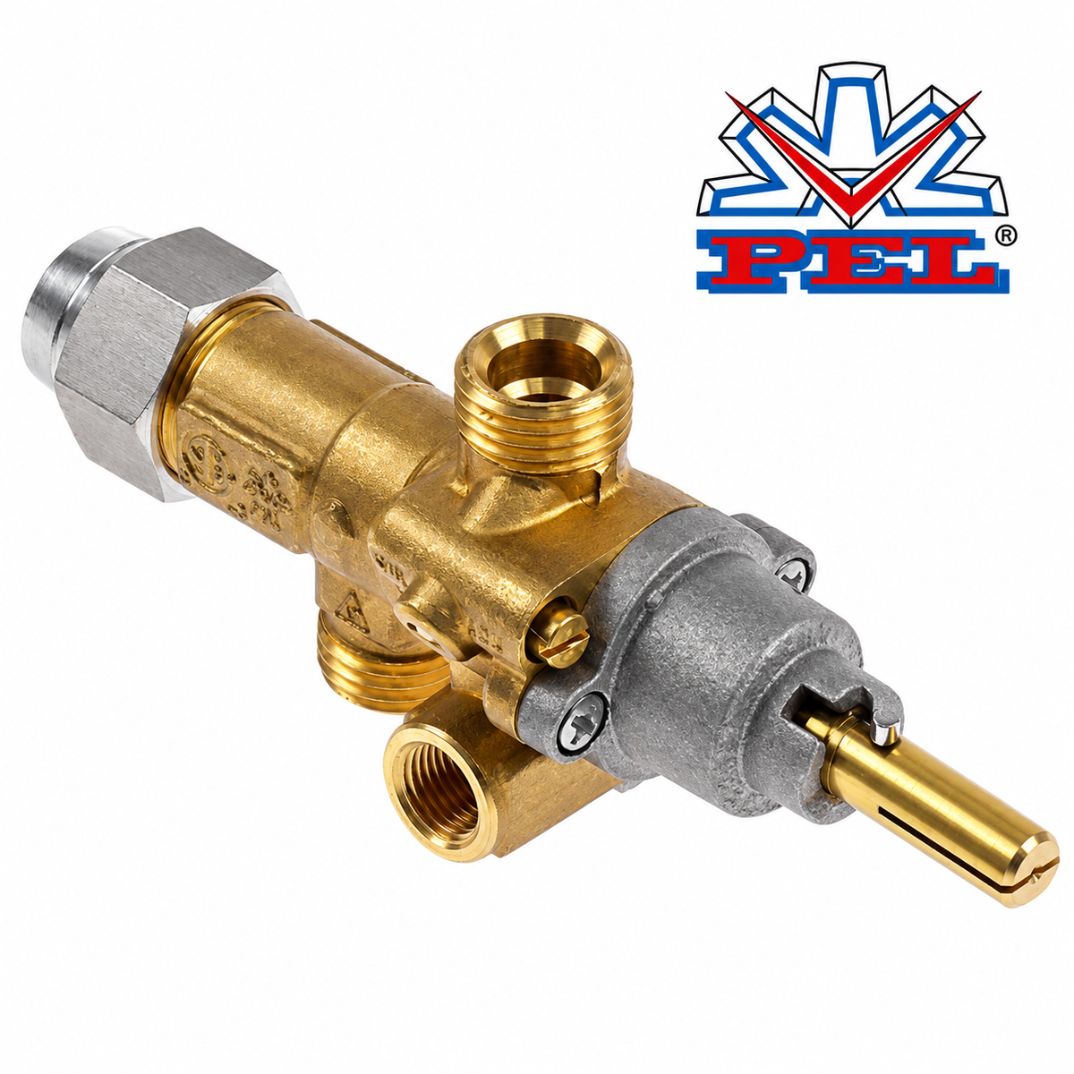 PEL 21S Gas Tap Safety Valve - LC-PEL21S M8x1 TC, 22/15mm, below Made in Italy