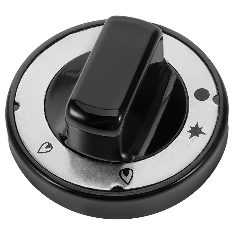 Universal Gas Tap Control Knob – Ignition Flame – Ø70mm Black – Multi-Shaft