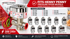 Henny Penny pressure fryer steam solenoid valve 18724 compatibility chart for PFE, CFA and Computron models