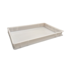 Pack of 6 Dough box 600 x 400 x 75mm white polypropylene