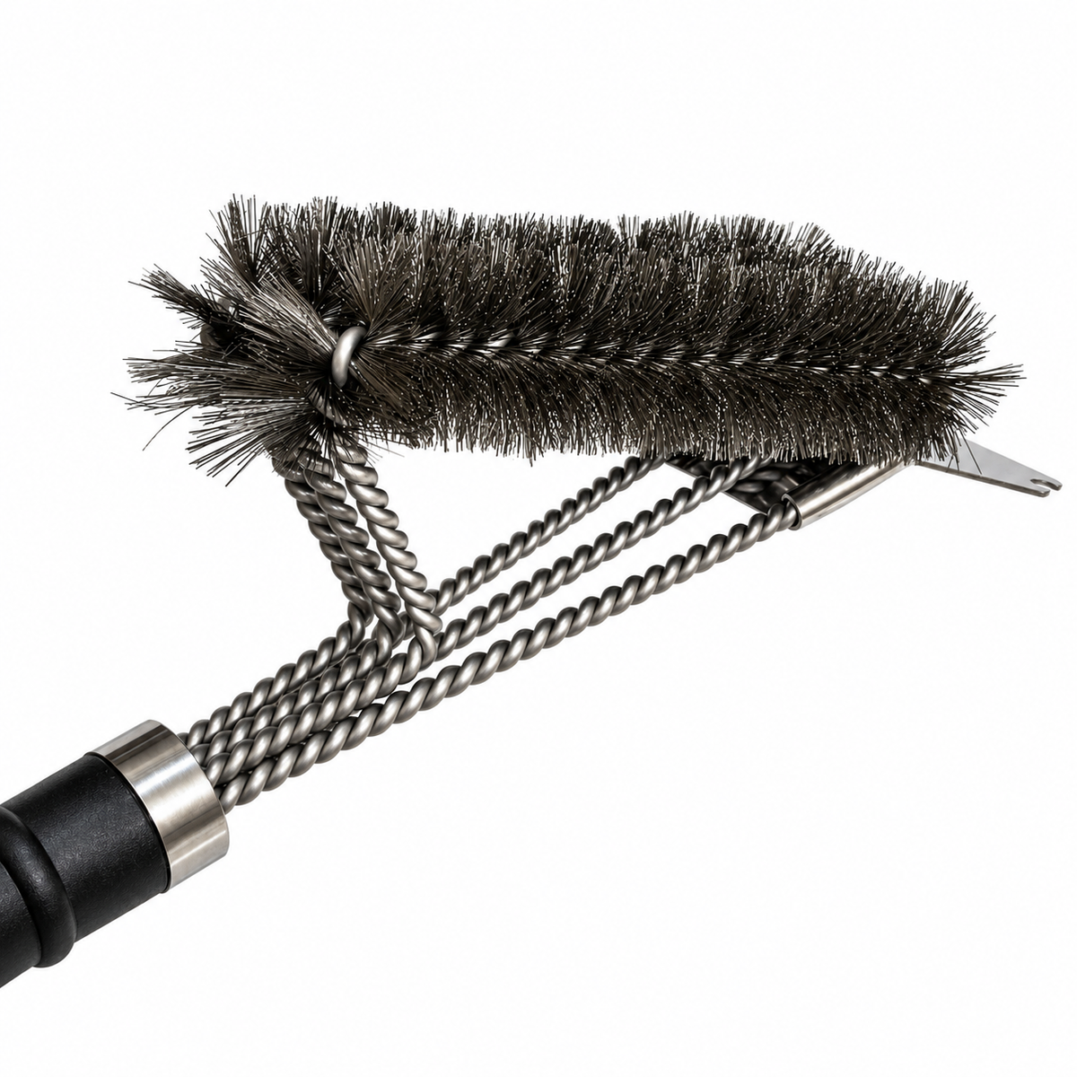 Long Handle 45.7cm Heavy Duty 304 Stainless Steel BBQ Grill Cleaning Brush with Scraper