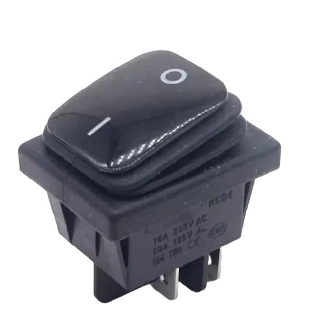 Heavy Duty Waterproof Seal Rocker Switch ON/OFF DPST KCD4 Black Main image