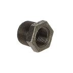 3/4 inch x 1/2 inch Black Iron Reducing Bush - BSP Gas Pipe Fitting for Commercial Catering