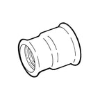 3/4 inch x 1/2 inch Black Iron Reducing Socket - BSP Gas Pipe Fitting for Commercial Catering