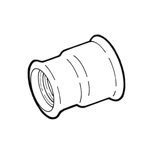 3/4 inch x 1/2 inch Black Iron Reducing Socket - BSP Gas Pipe Fitting for Commercial Catering