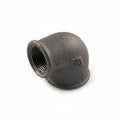 3/4 inch x 1/2 inch Black Iron 90 Degree Reducing Elbow F/F - BSP Gas Pipe Fitting for Commercial Catering