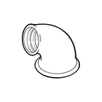 3/4 inch x 1/2 inch Black Iron 90 Degree Reducing Elbow F/F - BSP Gas Pipe Fitting for Commercial Catering