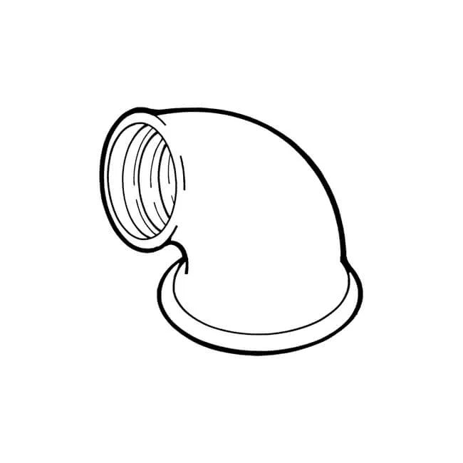 3/4 inch x 1/2 inch Black Iron 90 Degree Reducing Elbow F/F - BSP Gas Pipe Fitting for Commercial Catering