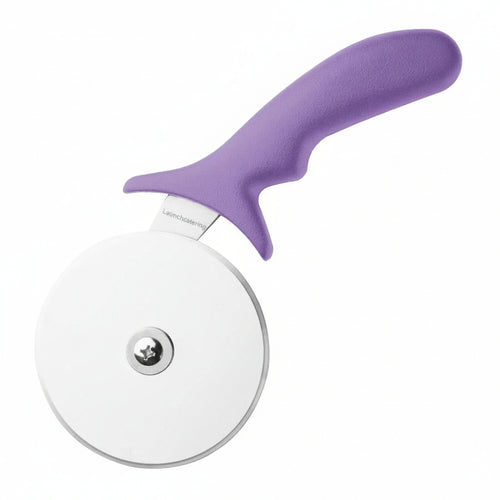 Purple 5 inch stainless steel commercial pizza cutter wheel