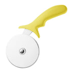 Yellow 5 inch stainless steel commercial pizza cutter wheel