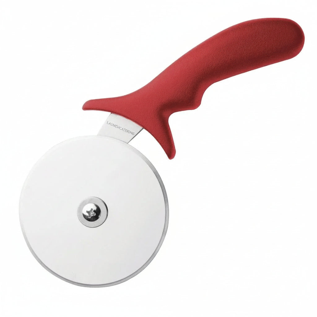 Red 5 inch stainless steel commercial pizza cutter wheel