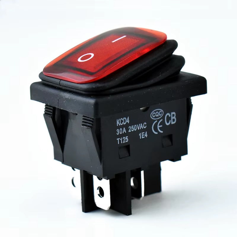 Heavy Duty Waterproof Seal Rocker Switch ON/OFF DPST KCD4 Red