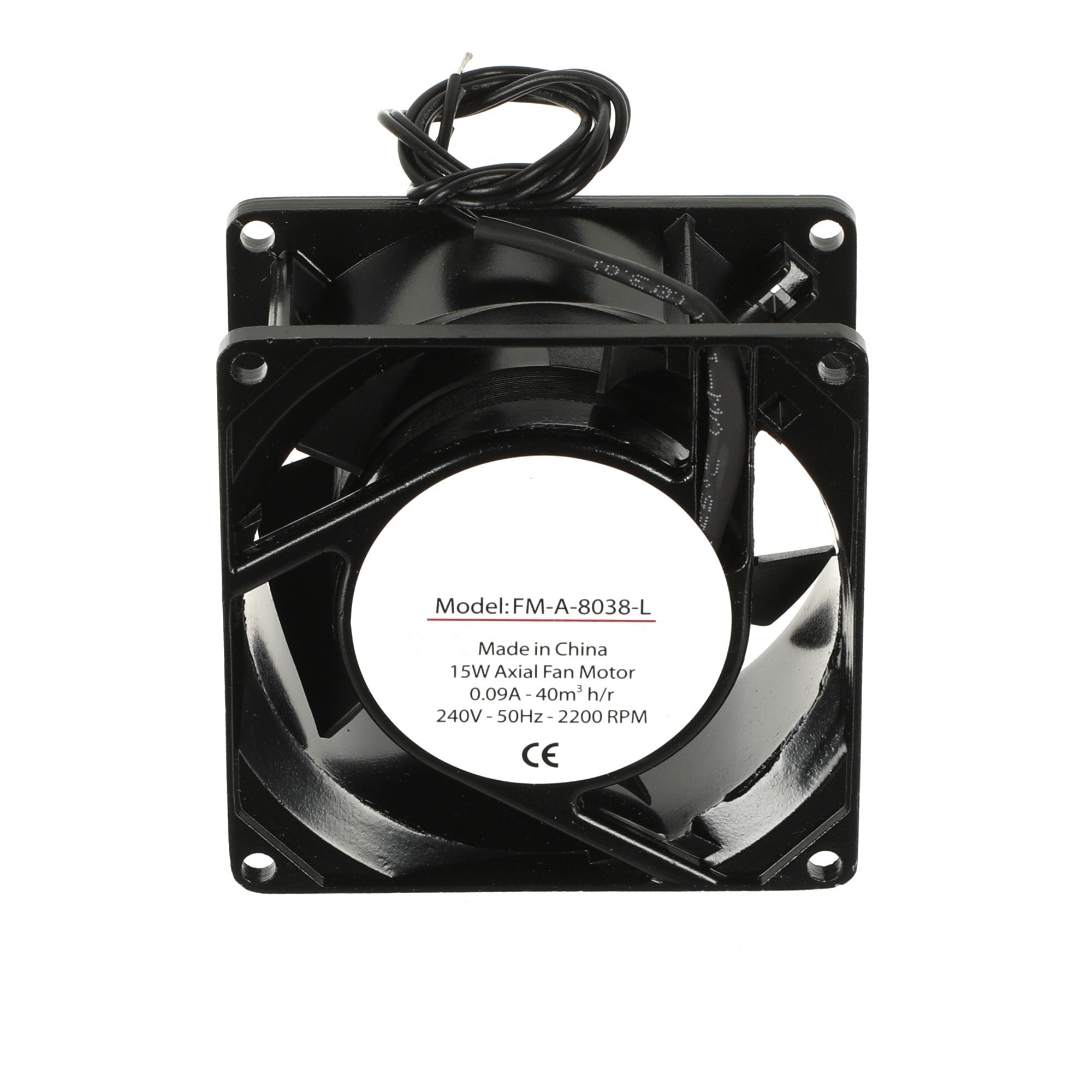 80 x 80 x 38mm Axial Fan 15W with Cable - Commercial Catering Cooling Fan