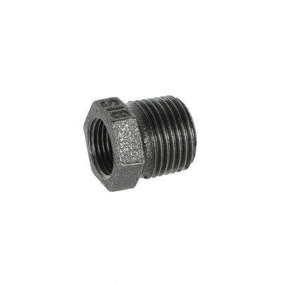 1/2 inch x 3/8 inch Black Iron Reducing Bush BSP Gas Pipe Fitting for Commercial Catering